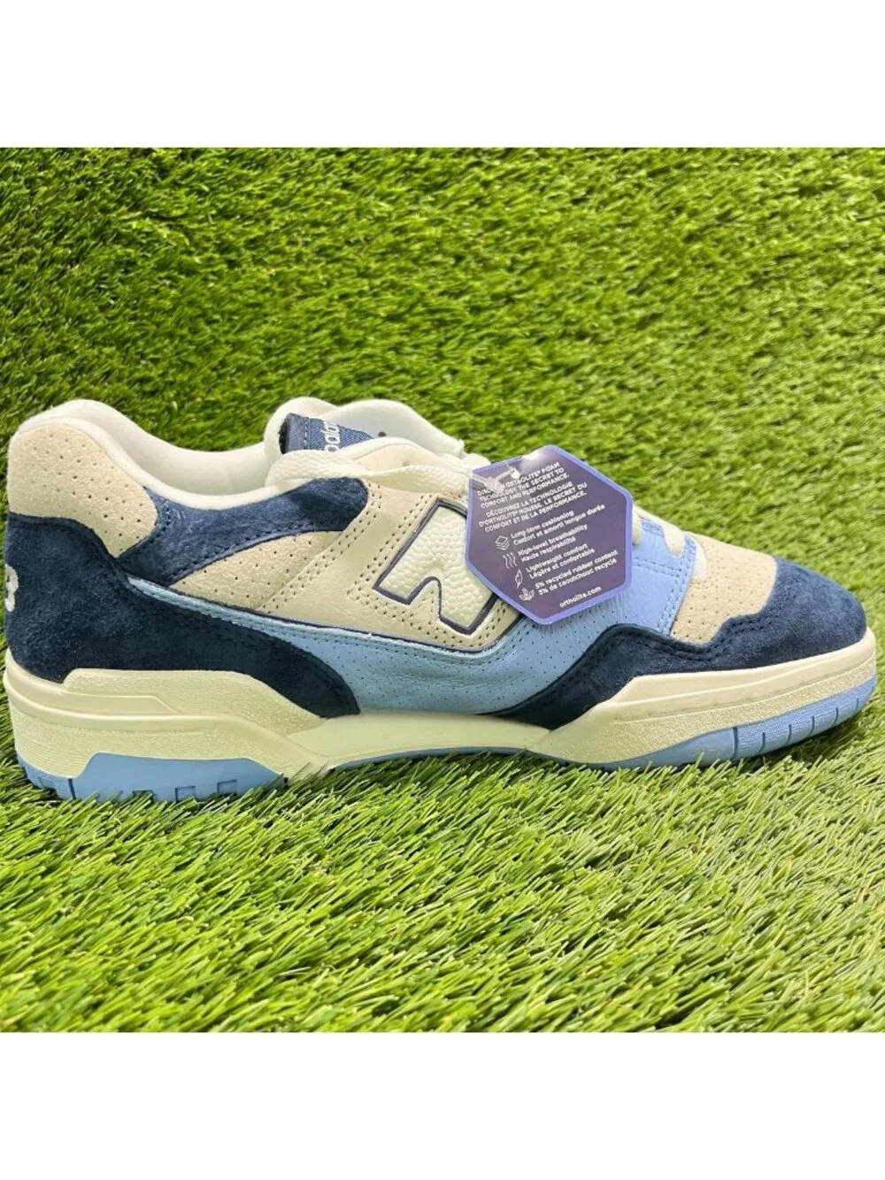 New Balance 550 Navy Electric Sky Gray Mens Size 10.5 Athletic Shoes Sneakers